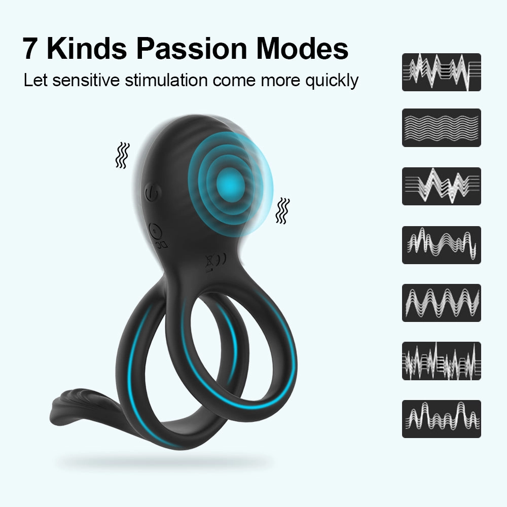 Wireless Remote Control Cock Ring Vibrator Clitoris Stimulation Sleeve for Penis Ring With 7 Vibration Modes