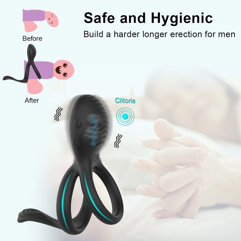 Wireless Remote Control Cock Ring Vibrator Clitoris Stimulation Sleeve for Penis Ring With 7 Vibration Modes