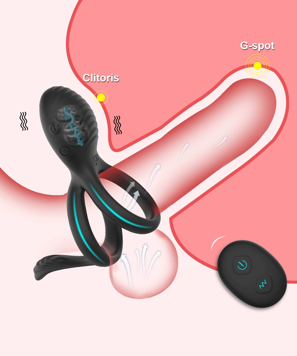 Wireless Remote Control Cock Ring Vibrator Clitoris Stimulation Sleeve for Penis Ring With 7 Vibration Modes