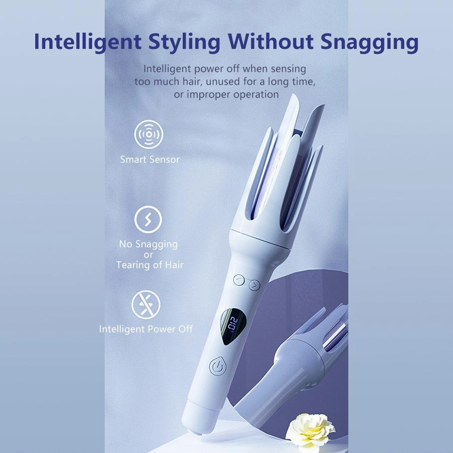 WOWANGEL Automatic Curling Iron Wand Curling, Auto Spin Iron Hair Curler