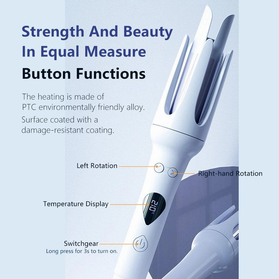 WOWANGEL Automatic Curling Iron Wand Curling, Auto Spin Iron Hair Curler